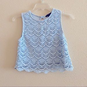 Baby Blue Lace Crop Top